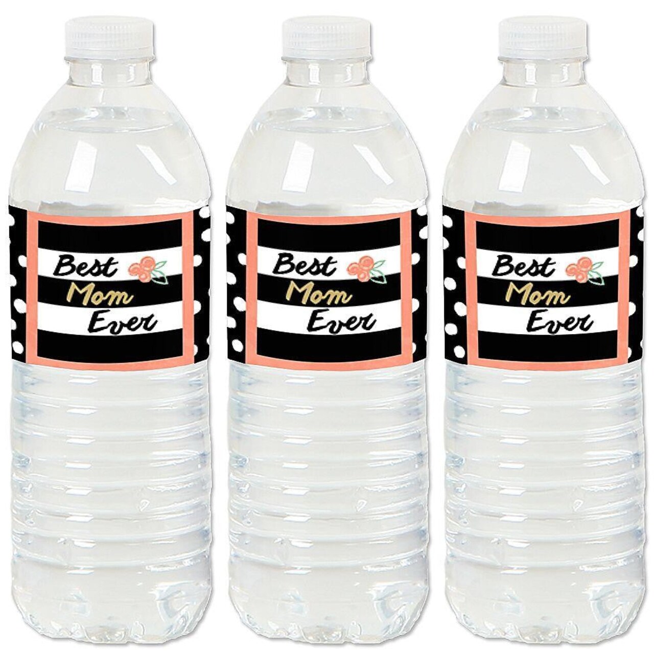 Big Dot of Happiness Best Mom Ever - Mother&#x27;s Day Water Bottle Sticker Labels - Set of 20